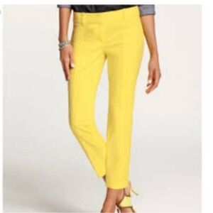 Ann Taylor The Carnegie Crop Pants in Yellow | Size 12
